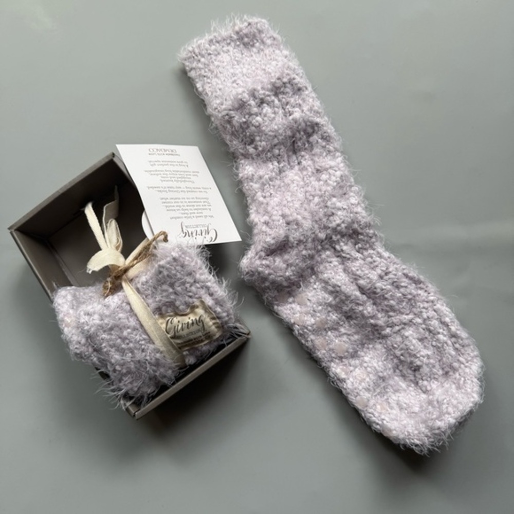DEMDACO Giving Collection Cozy Knit Socks Light Purple One Size Gift